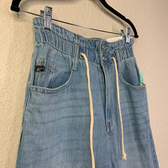 KANCAN Jeans 26 Brayan Ultra High Rise Wide Leg Elastic Waist W/Drawstring NWT - Picture 8 of 15
